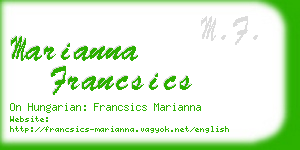 marianna francsics business card